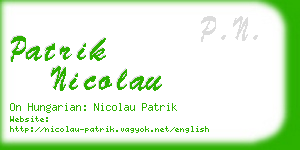 patrik nicolau business card